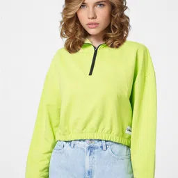 ONLY Women Green Crop Sweatshirt-picture-32