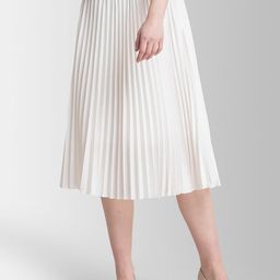 FableStreet White Accordion Pleated A-Line Midi Skirt-picture-20