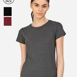 appulse Pack of 3 Black Slim Fit Running T-shirt-image-31