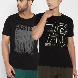 appulse Men Black Typography Printed Running T-shirt Set Of 2-picture-15