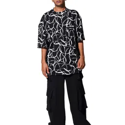 AMPED Boys Abstract Printed Drop-Shoulder Sleeves T- Shirt-picture-14