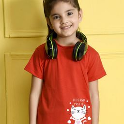 NUSYL Girls Graphic Printed Round Neck Cotton T-shirt-picture-28