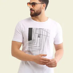 BAESD Abstract Printed Round Neck Cotton T-shirt-image-8