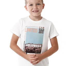 KATE & OSCAR Boys White Printed T-shirt-image-62