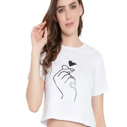 DEEPMAYRA COLLECTION Women Graphic Printed Round Neck Cotton T-shirt-image-64