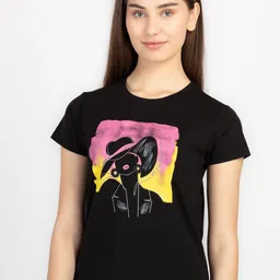 Status Quo Round Neck Short Sleeves Graphic Printed Regular Fit Cotton T-shirt image 1