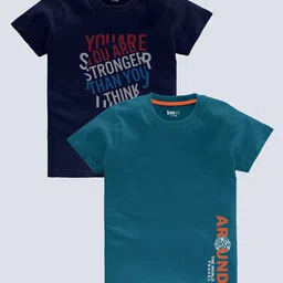 BAESD Boys Pack Of 2 Typography Printed Cotton T-shirt-picture-18
