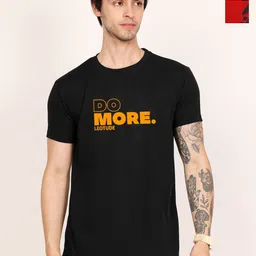Leotude Men Pack Of 2 Typography Printed Round Neck Oversized T-shirts-picture-38