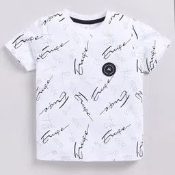 Ginie Boys Typography Printed Round Neck Cotton T-shirt-picture-27