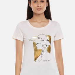 Honey by Pantaloons Women Pink & Gold-Toned Printed T-shirt-picture-24