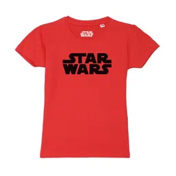 Star Wars by Wear Your Mind Girls Red & Black Star Wars Printed Pure Cotton T-shirt-picture-23
