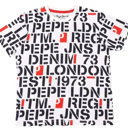 Pepe Jeans Boys White & Black Typography Printed T-shirt-picture-33