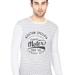 Fleximaa Men White Typography Printed T-shirt-picture-37
