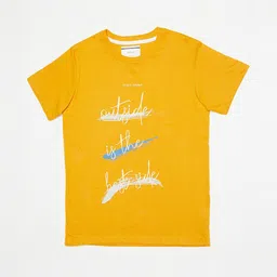 Octave Boys Mustard Yellow & White Typography Printed T-shirt-picture-21