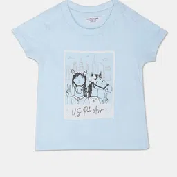 U.S. Polo Assn. Kids Girls Graphic Printed Pure Cotton T-shirt-picture-44