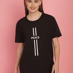 mack jonney VIMAL JONNEY Women Typography Printed T-shirt image 1
