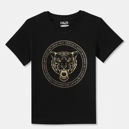 R&B Boys Typography Printed Round Neck Cotton T-shirt-picture-26