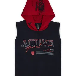 earth conscious Boys Typography Printed Cotton Hooded T-shirt-image-48