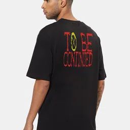 Mad Over Print Men Black Anime To Be Continued Printed Oversized Cotton T-shirt-picture-46