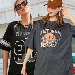 Christy World Pack of 2 Typography Printed Oversized T-shirt-picture-23