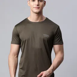 VIMAL JONNEY Men Olive Green T-shirt-image-14