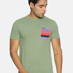 Steenbok Men Green Solid Pocket T-shirt-picture-32