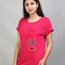 SillyBoom Round Neck Printed Maternity T shirt-picture-38