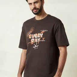 WROGN Men Graphic Printed Round Neck Cotton Relaxed Fit T-shirt-picture-39