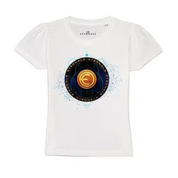 Marvel by Wear Your Mind Girls White Printed Pure Cotton T-shirt-picture-48