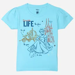 YK Disney Girls Typography Printed Pure Cotton T-shirt-picture-35