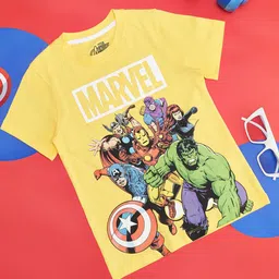 Pantaloons Junior Boys Marvel Printed Round Neck Cotton T-shirt-picture-46
