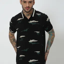 Mufti Floral Printed Cotton T-shirt image 1