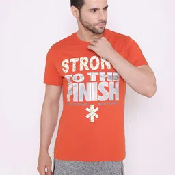 BODYACTIVE Men Rust Typography Printed Cotton T-shirt-picture-23