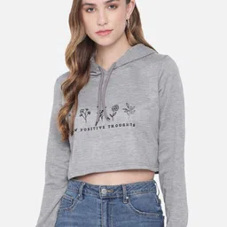 Orchid Blues Women Grey Printed Sweatshirt-image-70