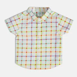 MINI KLUB Infant Boys Classic Tartan Checked Spread Collar Cotton Casual Shirt-picture-17