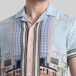 Jack & Jones Graphic Printed Cuban Collar Pure Cotton Casual Shirt image 2