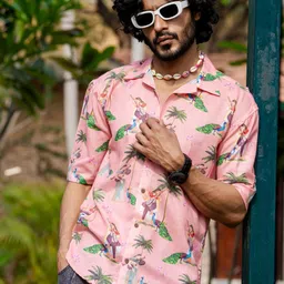 Firangi Yarn Modern Abstract Printed Spread Collar Long Sleeves Oversized Casual Shirt image 2