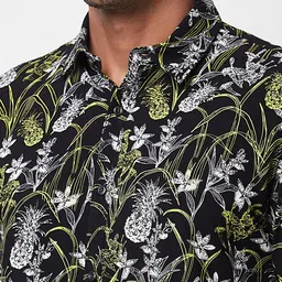 SPYKAR Floral Printed Spread Collar Long Sleeves Cotton Casual Shirt image 4