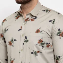 HANUMNTRA Comfort Floral Printed Spread Collar Regular Fit Polycotton Casual Shirt image 2