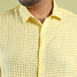 Instafab Plus Classic Fit See-Through Square Micro Checks Casual Shirt image 2