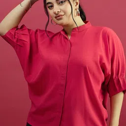 CURVE BY KASSUALLY Plus Size Relaxed Pleatted sleeves Casual Shirt image 2
