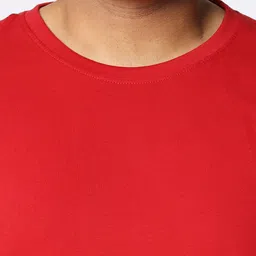 Bewakoof Plus Men Plus Size Red Cotton T-shirt image 2