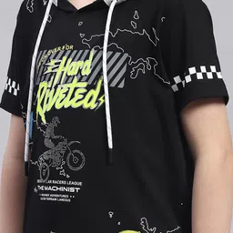 Monte Carlo Boys Typography Printed Casual Hooded T-shirt image 5