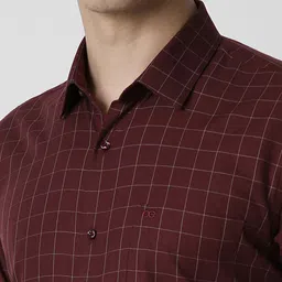 Peter England Buffalo Checked Spread Collar Formal Shirt image 2