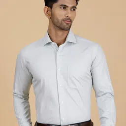 METAL Slim Fit Tartan Micro Checked Cotton Formal Shirt-image-1
