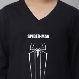 Friskers Boys Black Typography Printed V-Neck T-shirt image 3
