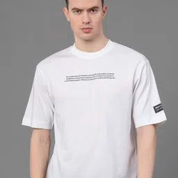 Red Tape Typography Printed Round Neck Antimicrobial Oversized T-Shirt-picture-20