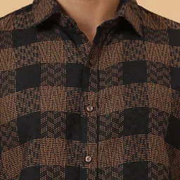 JAVINISHKA Relaxed Tailored Fit Checked Pure Cotton Casual Shirt image 2