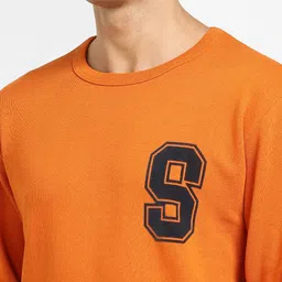 SELECTED Men Orange Solid Sweatshirt image 2