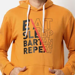Campus Sutra Men Mustard Hooded Sweatshirt image 2